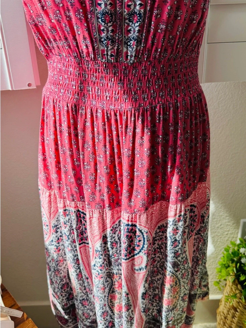 Liz Claiborne Pink Paisley Midi Dress